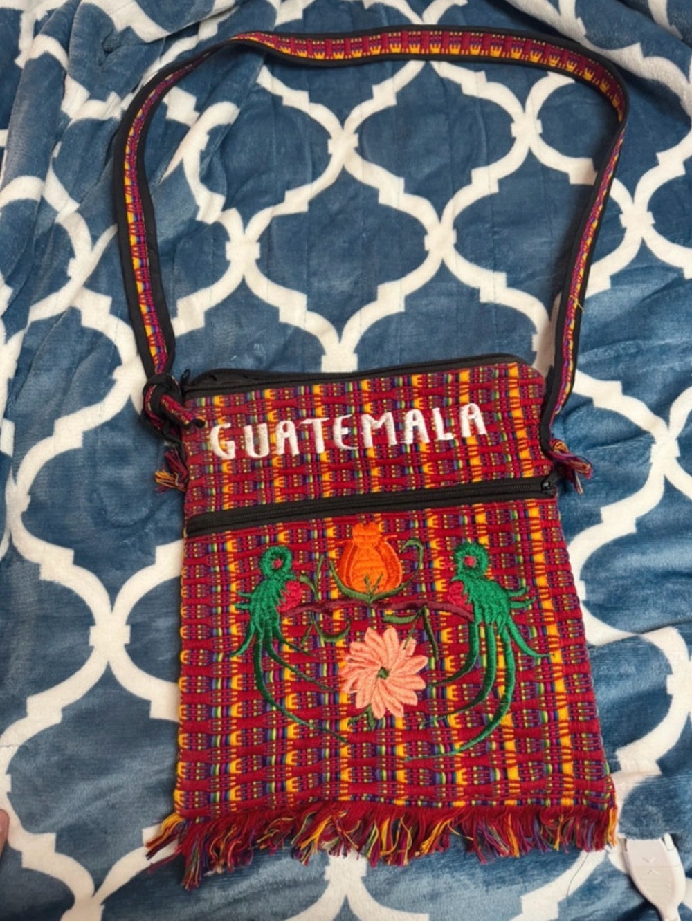 Guatemala Embroidered Red Crossbody Bag - Handwoven Shoulder Purse